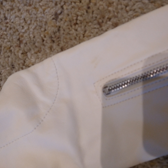True Religion Off White Leather Moto Jacket - Picture 13 of 16